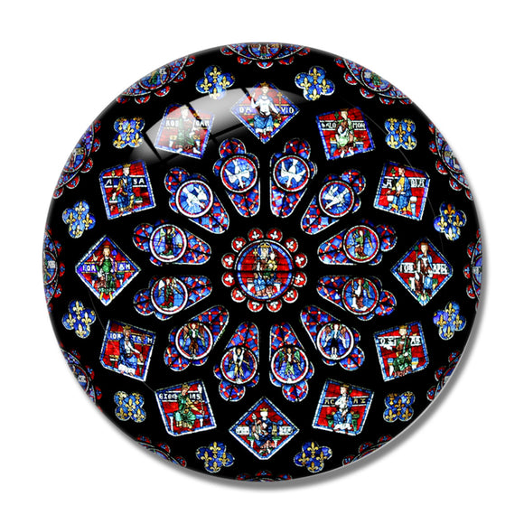 France Chartres Catholic Rosette Cathedral Paris 3D Fridge Magnet Crystal Glass