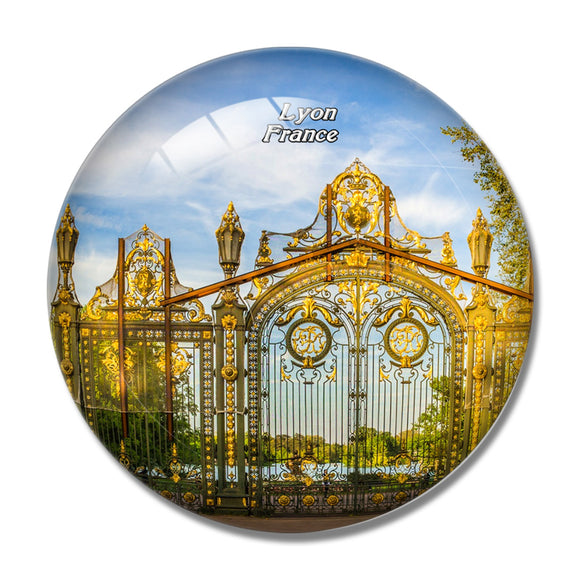 France Lyon Gates Park 3D Fridge Magnet Crystal Glass