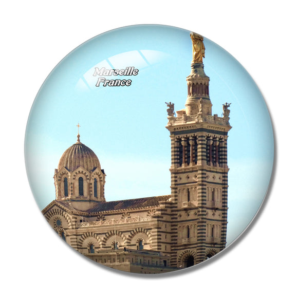 France Marseille Notre-Dame 3D Fridge Magnet Crystal Glass