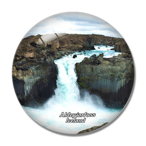 Iceland Aldeyjarfoss 3D Fridge Magnet Crystal Glass