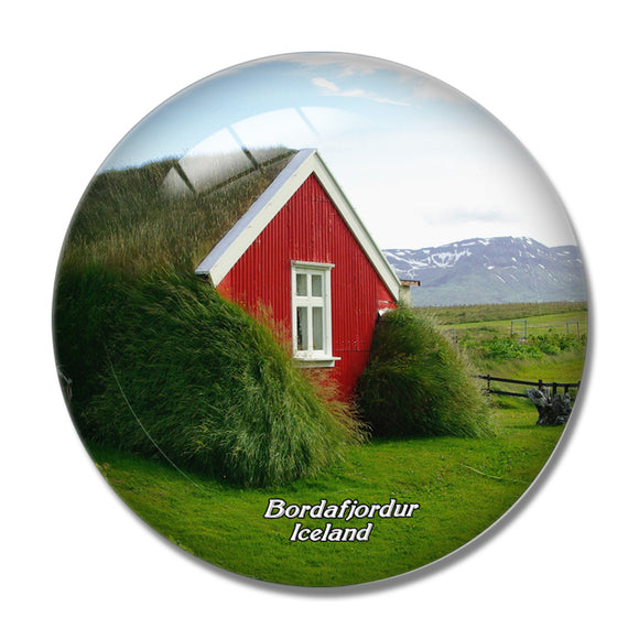 Iceland Bordafjordur 3D Fridge Magnet Crystal Glass