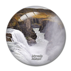 Iceland Dettifoss Waterfall Myvatn 3D Fridge Magnet Crystal Glass