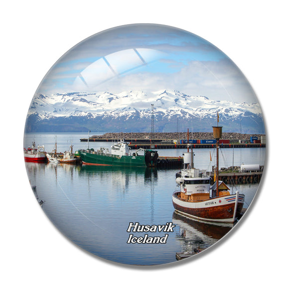 Iceland Husavik Port 3D Fridge Magnet Crystal Glass