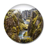 Iceland Seljavallalaug Canyon 3D Fridge Magnet Crystal Glass