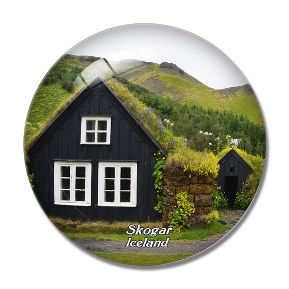 Iceland Skogar Museum 3D Fridge Magnet Crystal Glass