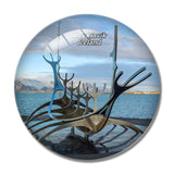 Iceland Sun Voyager Reykjavik 3D Fridge Magnet Crystal Glass