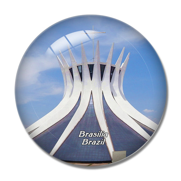 Brazil Catedral Metropolitana Brasilia 3D Fridge Magnet Crystal Glass