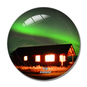 Iceland Vik The South Aurora 3D Fridge Magnet Crystal Glass