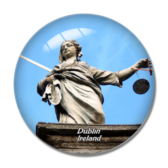 Ireland Justice Statue Dublin 3D Fridge Magnet Crystal Glass