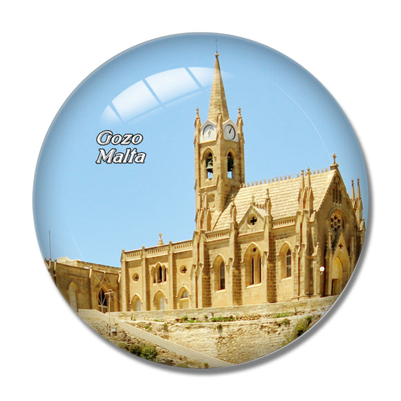 Malta Gozo Cathedral 3D Fridge Magnet Crystal Glass