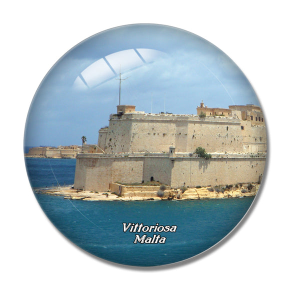 Malta Vittoriosa Fort 3D Fridge Magnet Crystal Glass