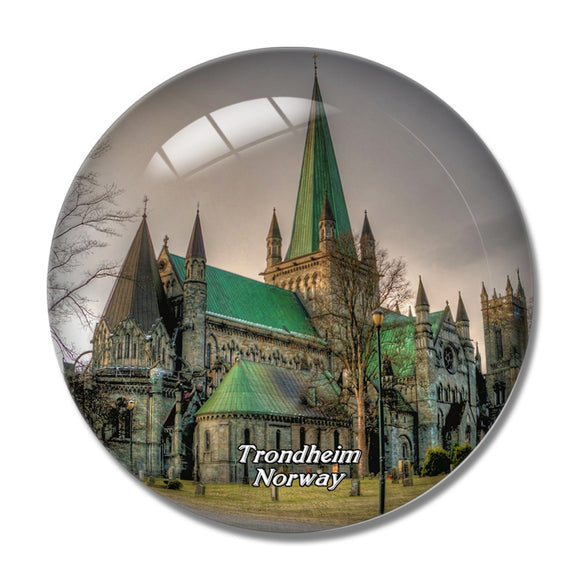 Norway Nidaros Cathedral Trondheim 3D Fridge Magnet Crystal Glass