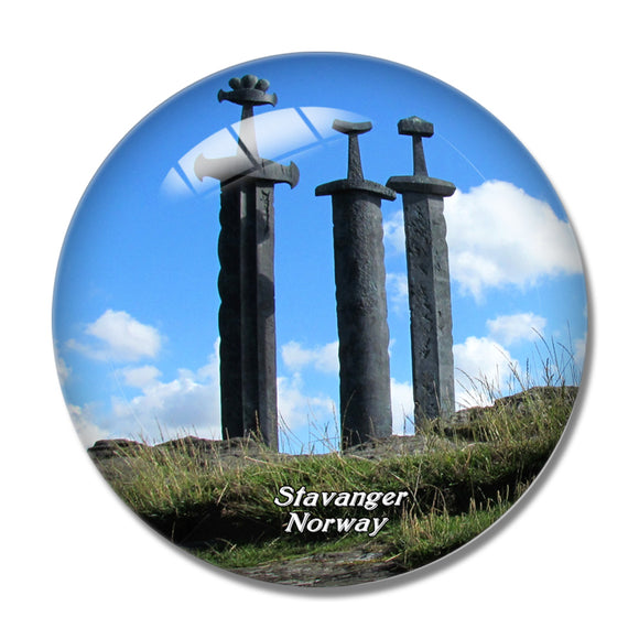 Norway Three Swords Stavanger 3D Fridge Magnet Crystal Glass