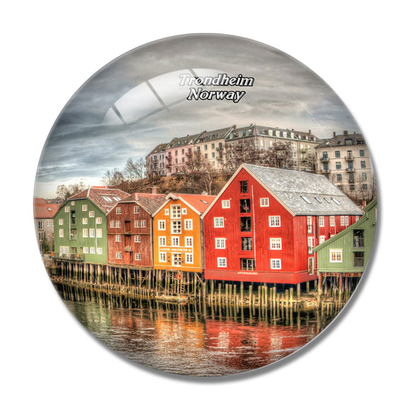 Norway Trondheim Row Houses 3D Fridge Magnet Crystal Glass