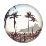 Brazil Ipanema Beach Rio de Janeiro 3D Fridge Magnet Crystal Glass