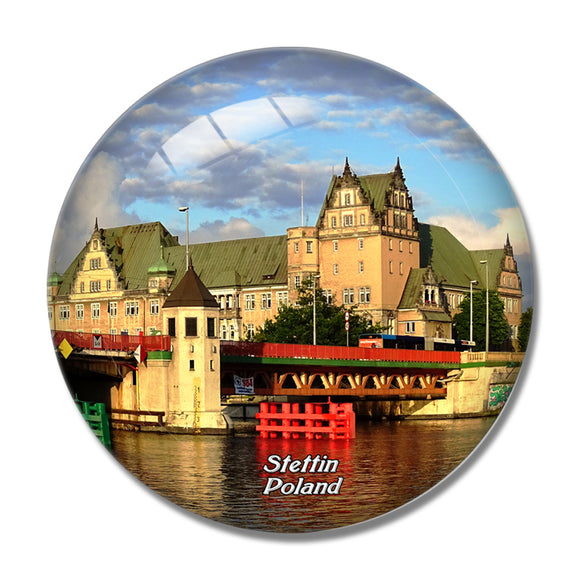 Poland Stettin Bridge 3D Fridge Magnet Crystal Glass