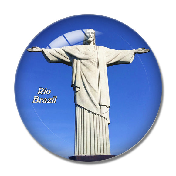 Brazil Jesus Christ's Statue Rio de Janeiro 3D Fridge Magnet Crystal Glass