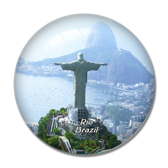 Brazil Jesus Christ's Statue Rio de Janeiro 3D Fridge Magnet Crystal Glass