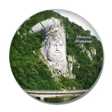 Romania Relief King Decebalus Rock Orsova 3D Fridge Magnet Crystal Glass