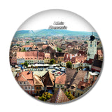 Romania Sibiu Big Square 3D Fridge Magnet Crystal Glass