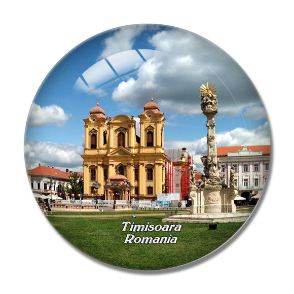 Romania Union Square Timisoara 3D Fridge Magnet Crystal Glass