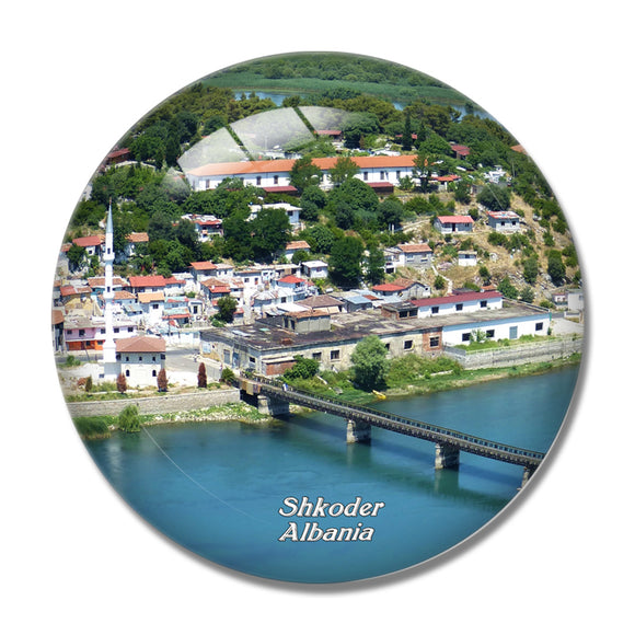 Albania Bridge Rozafa Castle Shkoder 3D Fridge Magnet Crystal Glass