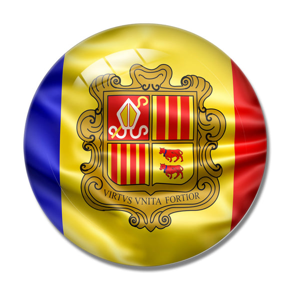 Andorra Flag Of Andorra 3D Fridge Magnet Crystal Glass