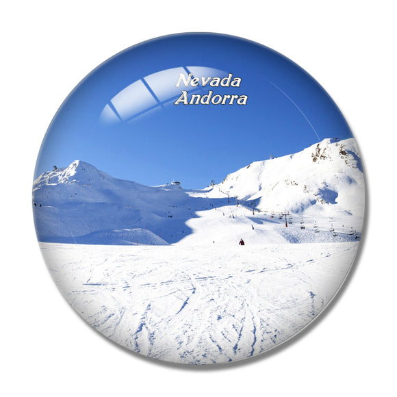 Andorra Snow Mountain Ski Nevada 3D Fridge Magnet Crystal Glass