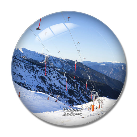 Andorra Vallnord 3D Fridge Magnet Crystal Glass