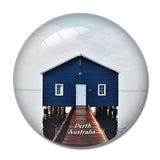 Australia Blue Boat House Perth Swan River 3D Fridge Magnet Crystal Glass