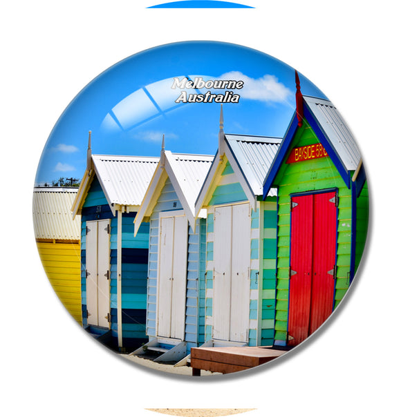 Australia Melbourne Brighton Beach 3D Fridge Magnet Crystal Glass