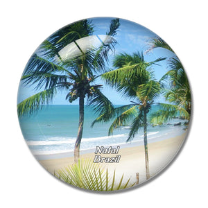 Brazil Ponta Negra Beach Natal 3D Fridge Magnet Crystal Glass