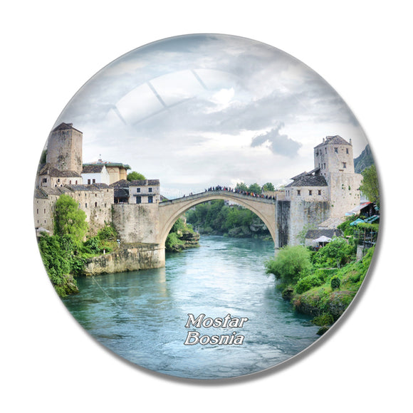 Bosnia Mostar Old Bridge 3D Fridge Magnet Crystal Glass