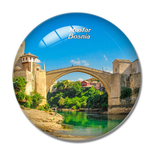 Bosnia Old Bridge Mostar 3D Fridge Magnet Crystal Glass