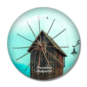 Bulgaria Nessebar Windmill 3D Fridge Magnet Crystal Glass