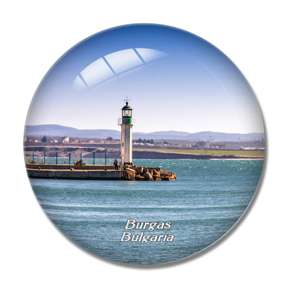 Bulgaria Port Lighthouse Burgas 3D Fridge Magnet Crystal Glass