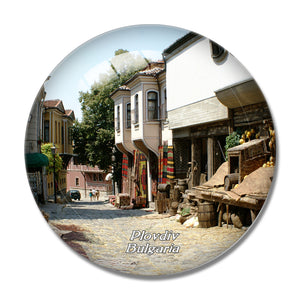 Bulgaria The Old Town Plovdiv 3D Fridge Magnet Crystal Glass