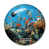 Cook Islands Aroa Beach 3D Fridge Magnet Crystal Glass