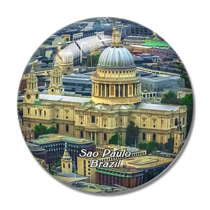 Brazil St. Paul's Cathedral Sao Paulo 3D Fridge Magnet Crystal Glass