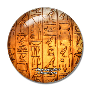 Egypt Hieroglyphics Characters 3D Fridge Magnet Crystal Glass