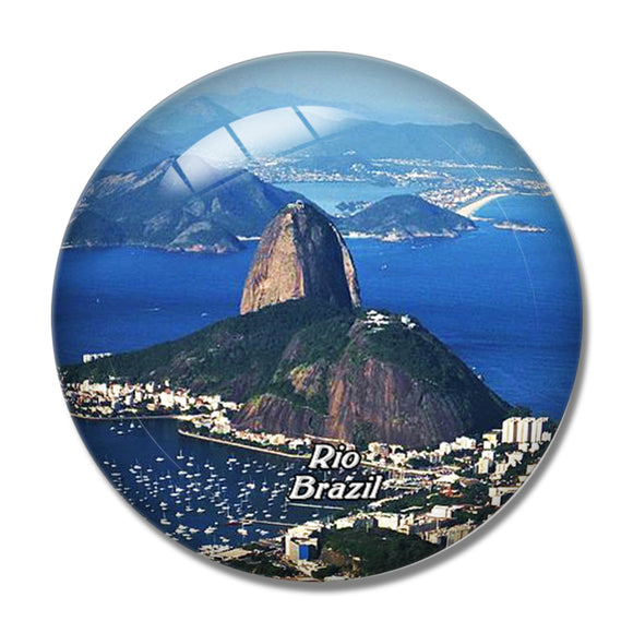 Brazil Sugarloaf Mountain Rio de Janeiro 3D Fridge Magnet Crystal Glass