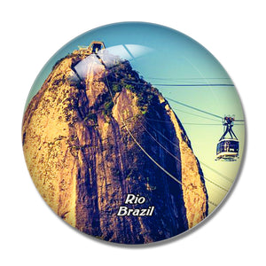 Brazil Sugarloaf Mountain Rio de Janeiro 3D Fridge Magnet Crystal Glass