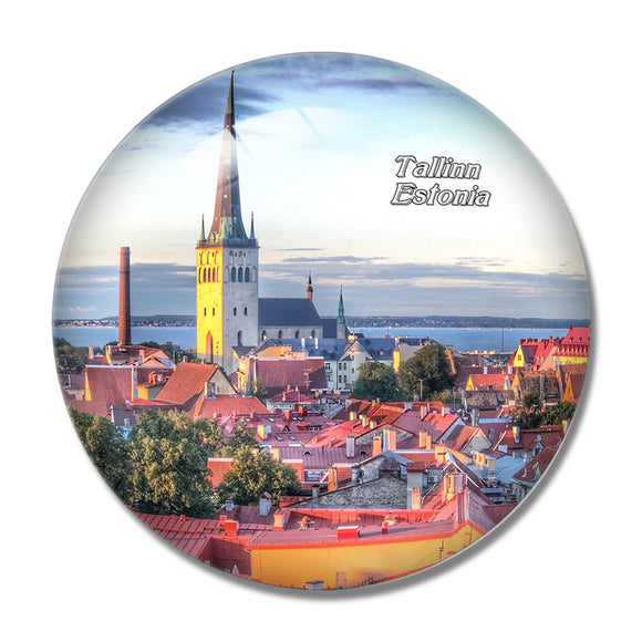 Estonia Toompea Hill Tallinn 3D Fridge Magnet Crystal Glass