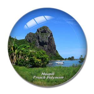 French Polynesia Maupiti 3D Fridge Magnet Crystal Glass