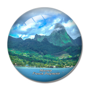 French Polynesia Moorea 3D Fridge Magnet Crystal Glass