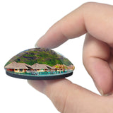 French Polynesia Mount Otemanu Bora Bora Island 3D Fridge Magnet Crystal Glass