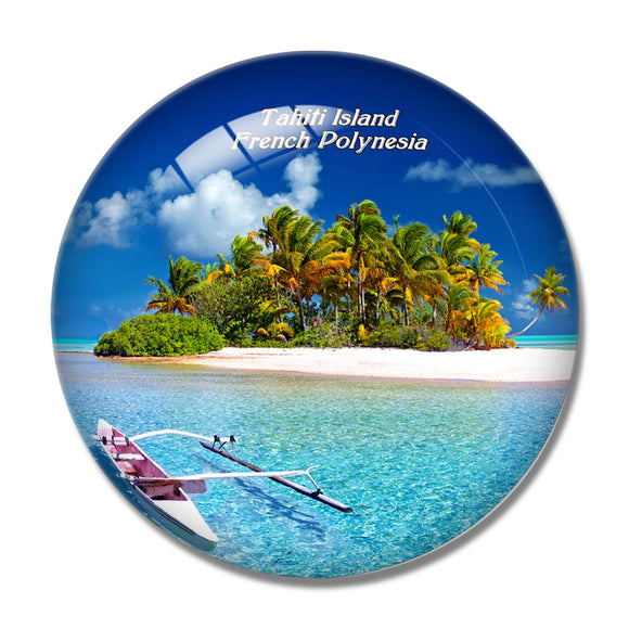 French Polynesia Tahiti Island 3D Fridge Magnet Crystal Glass