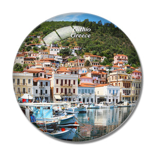 Greece Port Githio 3D Fridge Magnet Crystal Glass