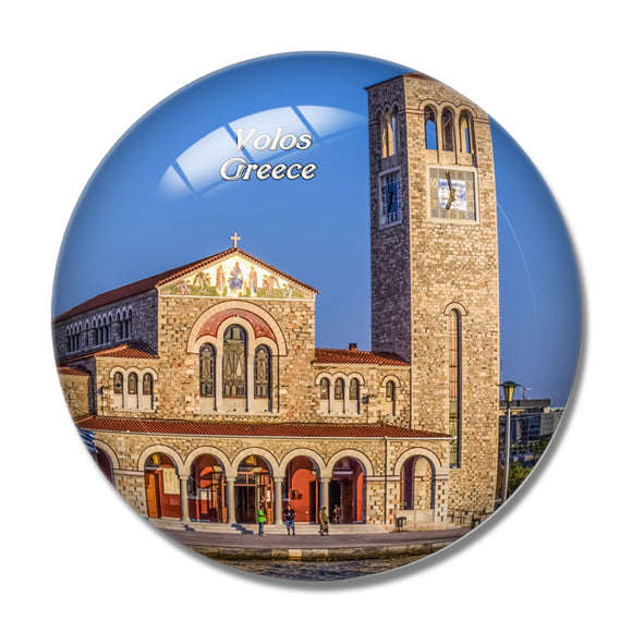 Greece Volos Church 3D Fridge Magnet Crystal Glass