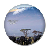 Kenya Kilimanjaro Amboseli Elephant 3D Fridge Magnet Crystal Glass